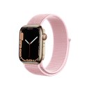 Crong Nylon - Pasek sportowy do Apple Watch 38/40/41/42 mm (Powder Pink)