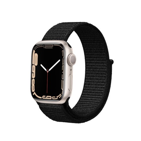 Crong Nylon Reflex - Pasek sportowy do Apple Watch 38/40/41/42 mm (czarny)