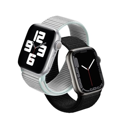 Crong Nylon Reflex - Pasek sportowy do Apple Watch 38/40/41/42 mm (czarny)