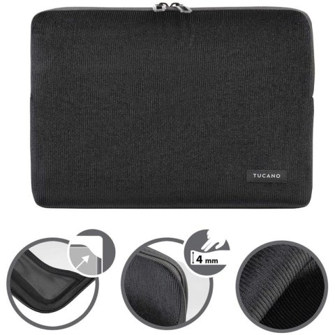 Tucano Velluto - Pokrowiec MacBook Pro 13" (M2/M1/2022-2016) / MacBook Air 13" (M4/M3/M2/M1/2025-2018) / Laptop 12" (czarny)