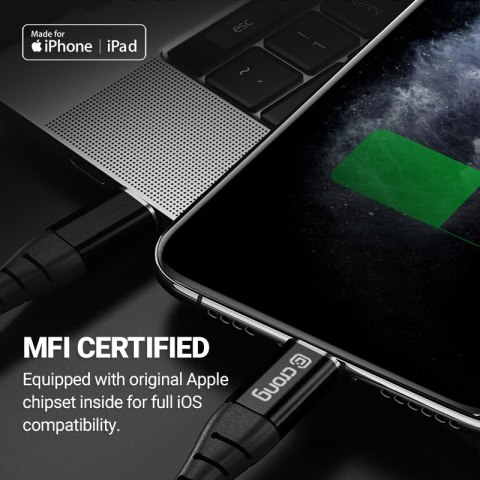 Crong Armor Link - Kabel USB-C Lightning Fast Charging MFi 150cm (czarny)