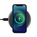 Crong PowerSpot Fast Wireless Charger - Aluminiowa ładowarka bezprzewodowa Qi 15W USB-C z powłoką ze szkła hartowanego (Shadow B