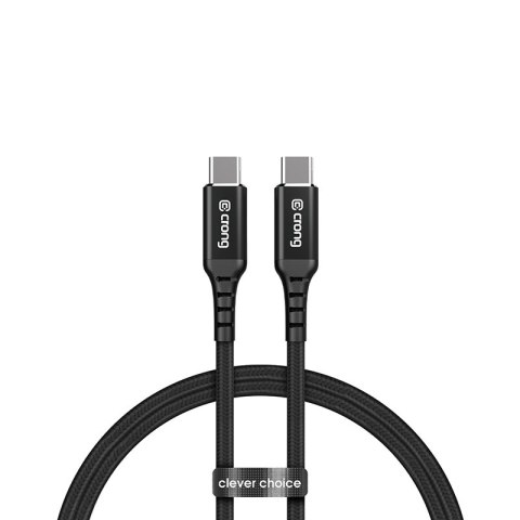 Crong Armor Link - Kabel 60W PD 3A USB-C do USB-C 150cm (czarny)