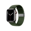 Crong Wave Band - Pleciony pasek do Apple Watch 44/45/46/49 mm (zielony)