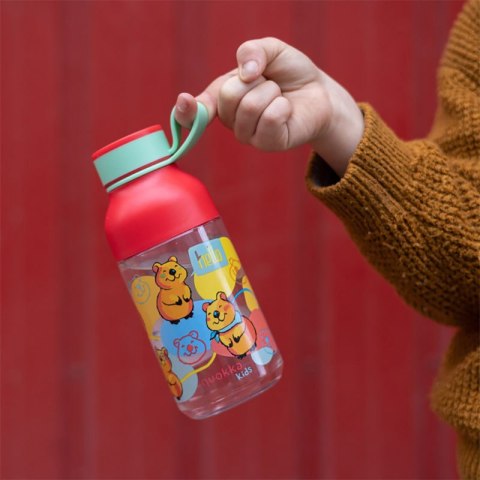 Quokka Ice Kids with strap - Butelka na wodę ecozen 430 ml z paskiem (Happy Quokka)