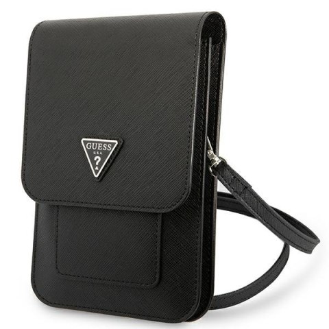 Guess Wallet Saffiano Triangle Logo Phone Bag - Torba na smartfona i akcesoria (Black)
