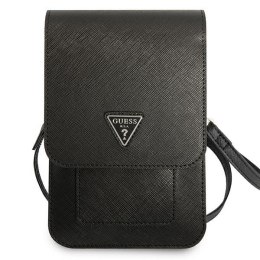 Guess Wallet Saffiano Triangle Logo Phone Bag - Torba na smartfona i akcesoria (Black)