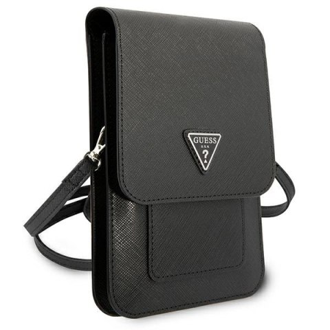 Guess Wallet Saffiano Triangle Logo Phone Bag - Torba na smartfona i akcesoria (Black)