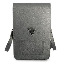 Guess Wallet Saffiano Triangle Logo Phone Bag - Torba na smartfona i akcesoria (Grey)