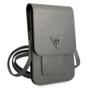Guess Wallet Saffiano Triangle Logo Phone Bag - Torba na smartfona i akcesoria (Grey)