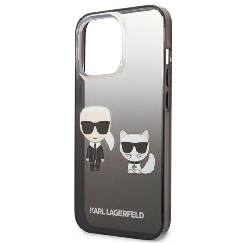 Karl Lagerfeld Gradient Ikonik Karl & Choupette - Etui iPhone 13 Pro (czarny)