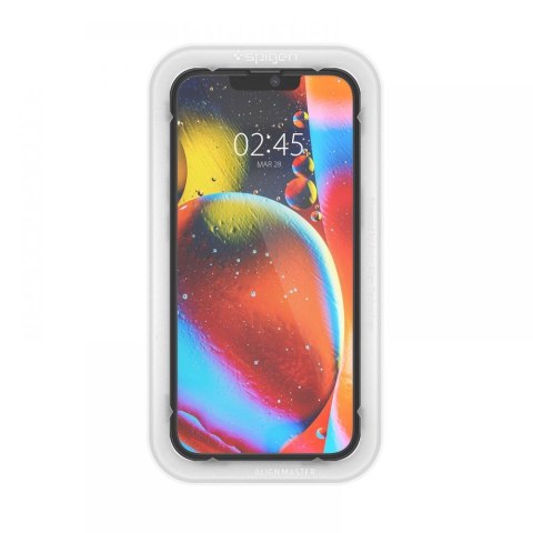 Spigen Alm Glass FC - Szkło hartowane do iPhone 17e / 16e / 14 / 13 / 13 Pro (Czarna ramka)
