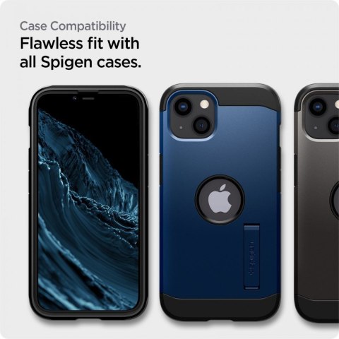 Spigen Alm Glass FC - Szkło hartowane do iPhone 17e / 16e / 14 / 13 / 13 Pro (Czarna ramka)
