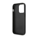 Guess Saffiano Metal Logo Stripes - Etui iPhone 14 Pro (czarny)