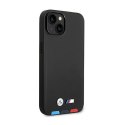 BMW Leather Hot Stamp Tricolor MagSafe - Etui iPhone 14 (Czarny)