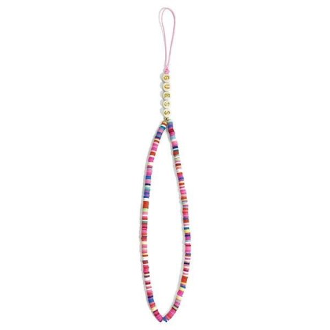 Guess Phone Strap Beads Heishi - Zawieszka do telefonu 25 cm (Multicolor Pink)