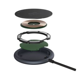 Crong MagSpot Wireless Charger - Aluminiowa ładowarka indukcyjna MagSafe 15W (Graphite)