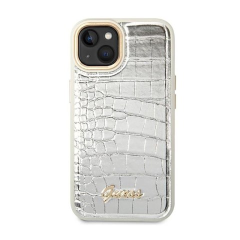 Guess Croco Collection - Etui iPhone 14 Plus (srebrny)