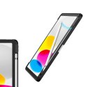 Crong PrimeFolio - Etui iPad 11" (2025) / iPad 10.9" (2022) z podstawką i schowkiem na Apple Pencil (czarny/przezroczysty)