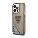 Guess Liquid Glitter Triangle Logo Case - Etui iPhone 14 Pro Max (czarny)