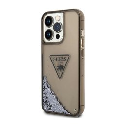 Guess Liquid Glitter Triangle Logo Case - Etui iPhone 14 Pro Max (czarny)