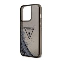 Guess Liquid Glitter Triangle Logo Case - Etui iPhone 14 Pro Max (czarny)