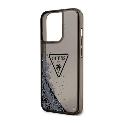 Guess Liquid Glitter Triangle Logo Case - Etui iPhone 14 Pro Max (czarny)