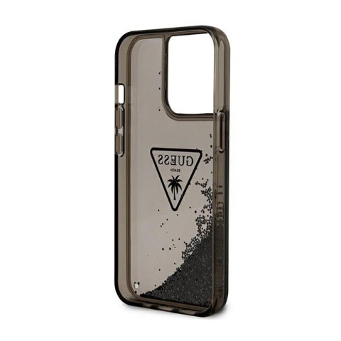 Guess Liquid Glitter Triangle Logo Case - Etui iPhone 14 Pro Max (czarny)