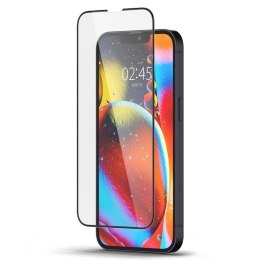 Spigen Glass FC - Szkło hartowane do iPhone 17e / 16e / 14 / 13 / 13 Pro (Czarna ramka)