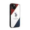 US Polo Assn Tricolor Embossed - Etui iPhone 14 (biały)