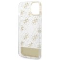 Guess 4G Stripe Script Logo Electroplated Pattern - Etui iPhone 14 Plus (złoty)