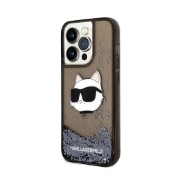 Karl Lagerfeld Liquid Glitter NFT Choupette Head - Etui iPhone 14 Pro Max (czarny)