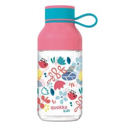 Quokka Ice Kids with strap - Butelka na wodę ecozen 430 ml z paskiem (Flowers)