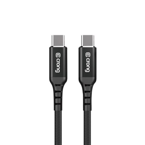 Crong Armor Link - Kabel 60W PD 3A USB-C do USB-C 25cm (czarny)