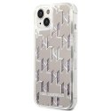 Karl Lagerfeld Monogram Liquid Glitter - Etui iPhone 14 (srebrny)