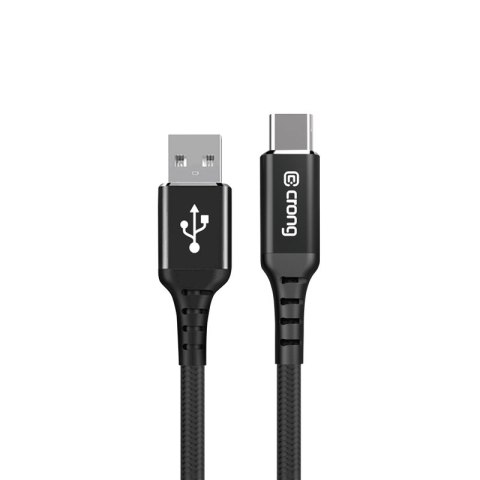 Crong Armor Link - Kabel 60W PD 3A USB-A do USB-C 25cm (czarny)