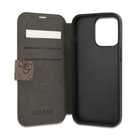 Guess Booktype 4G Big Metal Logo - Etui iPhone 13 Pro (brązowy)