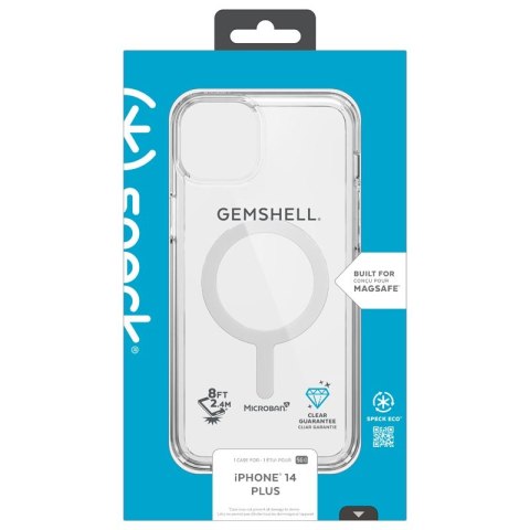 Speck Gemshell + MagSafe - Etui do iPhone 15 Plus / iPhone 14 Plus z powłoką MICROBAN (Clear)