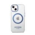 Guess Metal Outline Magsafe - Etui iPhone 14 Plus (przezroczysty / niebieski)