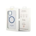 Guess Metal Outline Magsafe - Etui iPhone 14 Plus (przezroczysty / niebieski)