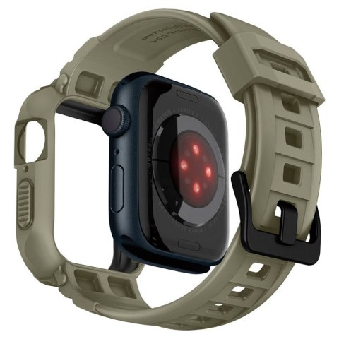 Spigen Rugged Armor Pro - Pasek z obudową do Apple Watch 44/45 mm (Vintage Khaki)