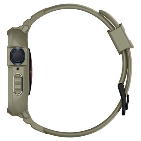 Spigen Rugged Armor Pro - Pasek z obudową do Apple Watch 44/45 mm (Vintage Khaki)