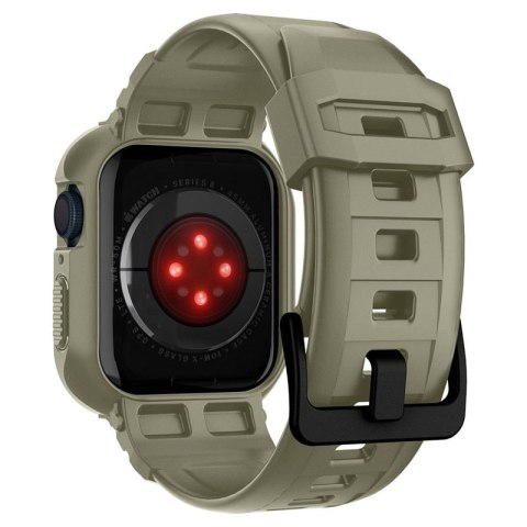 Spigen Rugged Armor Pro - Pasek z obudową do Apple Watch 44/45 mm (Vintage Khaki)