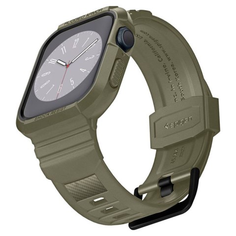 Spigen Rugged Armor Pro - Pasek z obudową do Apple Watch 44/45 mm (Vintage Khaki)