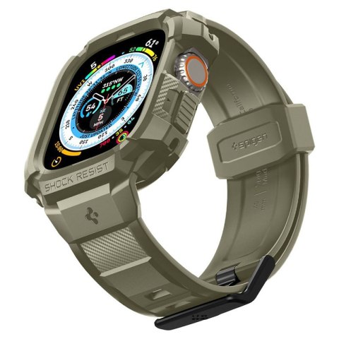 Spigen Rugged Armor Pro - Pasek z obudową do Apple Watch Ultra 49 mm (Vintage Khaki)