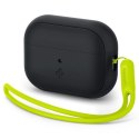 Spigen Silicone Fit Strap - Etui do Apple AirPods Pro 1 / 2 (Czarny / Zielony)