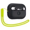 Spigen Silicone Fit Strap - Etui do Apple AirPods Pro 1 / 2 (Czarny / Zielony)
