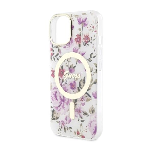 Guess Flower MagSafe - Etui iPhone 14 (Przezroczysty)