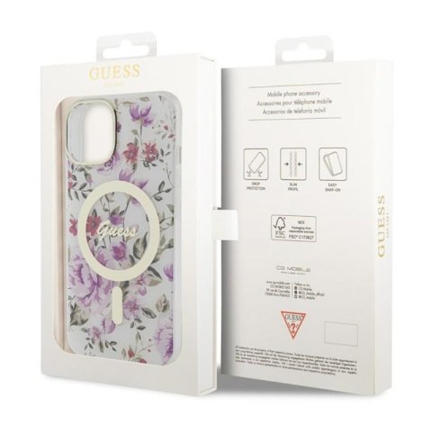 Guess Flower MagSafe - Etui iPhone 14 (Przezroczysty)