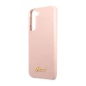Guess Silicone Script Metal Logo - Etui Samsung Galaxy S23+ (różowy)